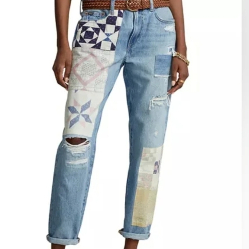 POLO Ralph Lauren Patchwork Denim Jeans..size 29..excellent Condition..free Ship - Picture 2 of 8